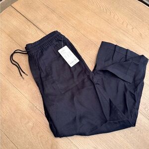 NWT Athleta Black Retreat Linen Wide Leg Pants